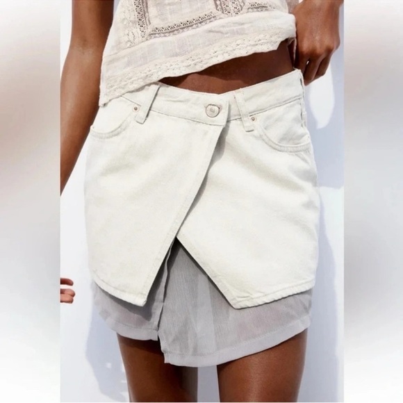 Zara Dresses & Skirts - ZARA DENIM MINI SKIRT